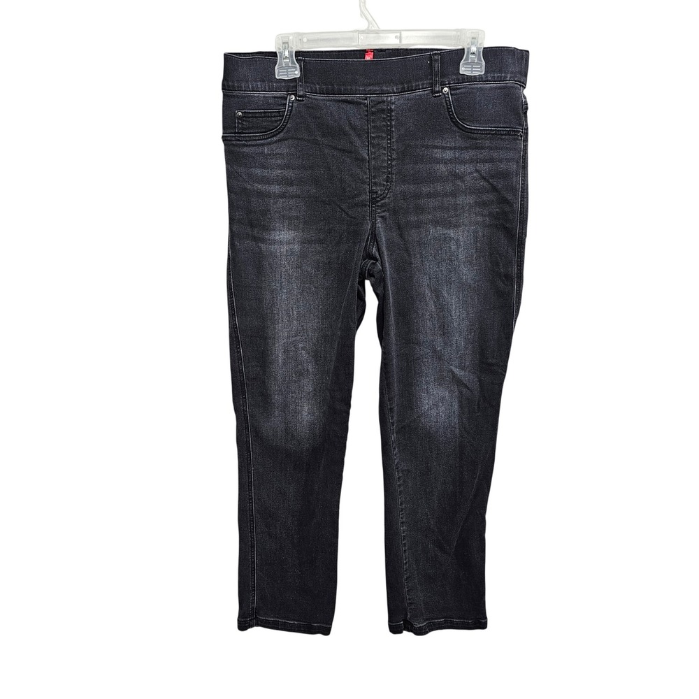 Spanx Jeans Women Extra Large Black Fade Mom Straight Leg Tummy Shaping